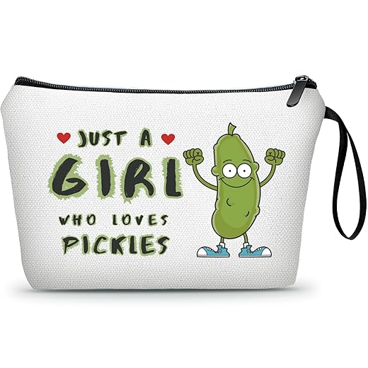 Friend Gifts for Women, Unique Quirky Pickle Makeup Bags, Funny Gag Gifts for Teen Daughter Bestie, Christmas Gifts