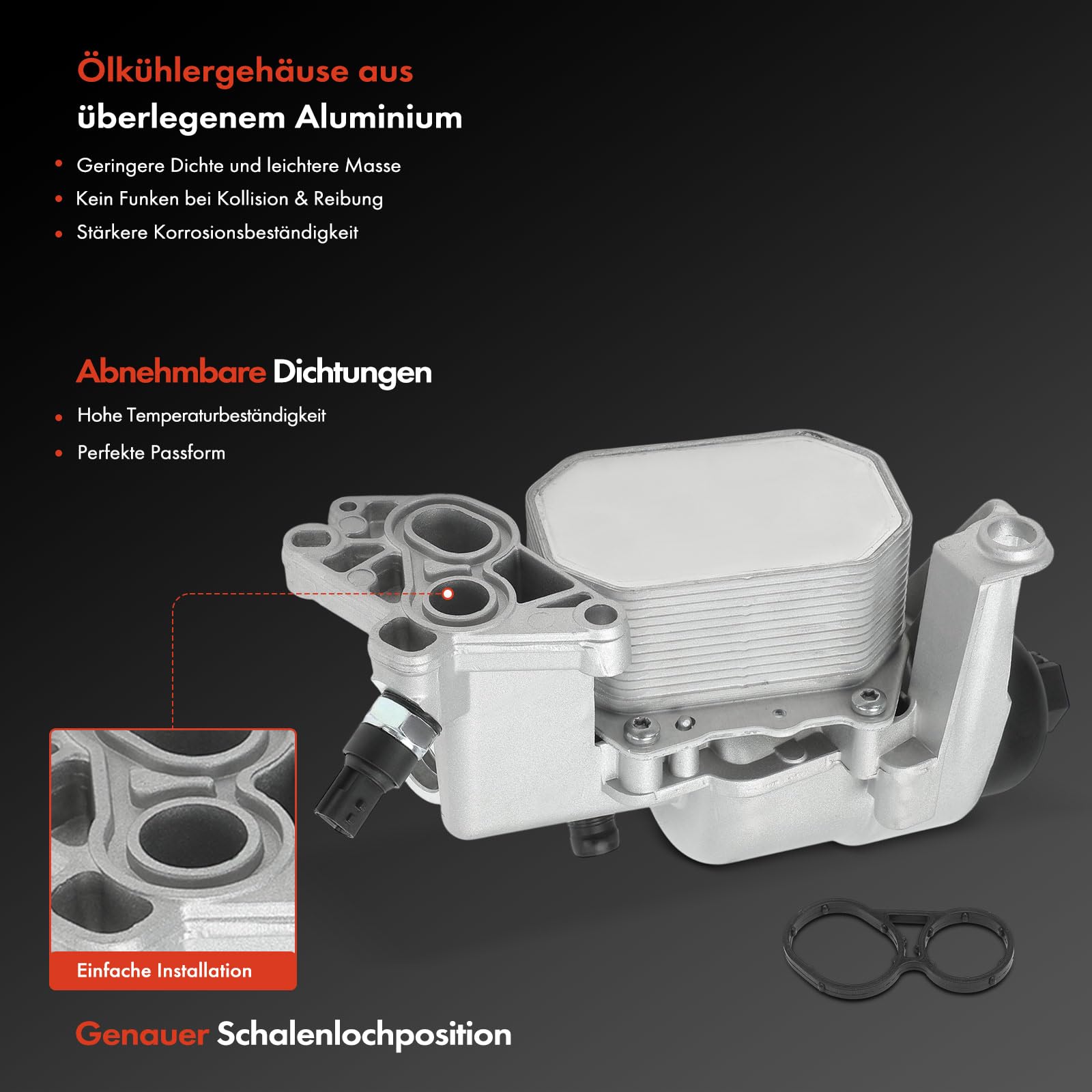 Frankberg ölkühler ölfilter Kompatibel mit Master II Kasten FD 2.5 D Master II Pritsche/Fahrgestell ED/HD/UD 2.5 D Master II Bus JD 2.5 D Replace# 8200709764