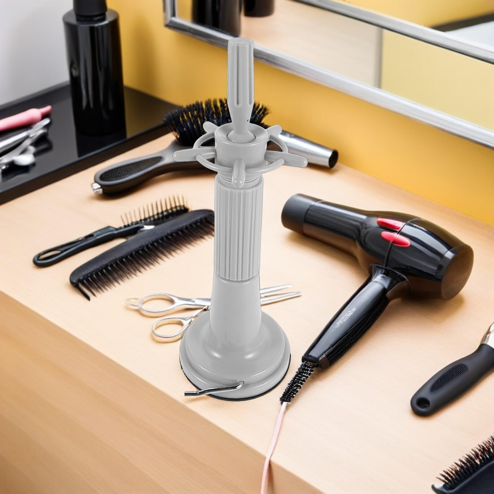 Soporte Portátil para Pelucas Organizador de Pelucas de Plástico Estable para Peinar y Guardar en Salones y Hogares