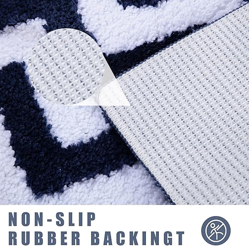 Miniatura 3 de Alfombra de baño de felpa de microfibra antideslizante, lavable a máquina y súper absorbente, cómoda y suave alfombra de baño para bañera, ducha,