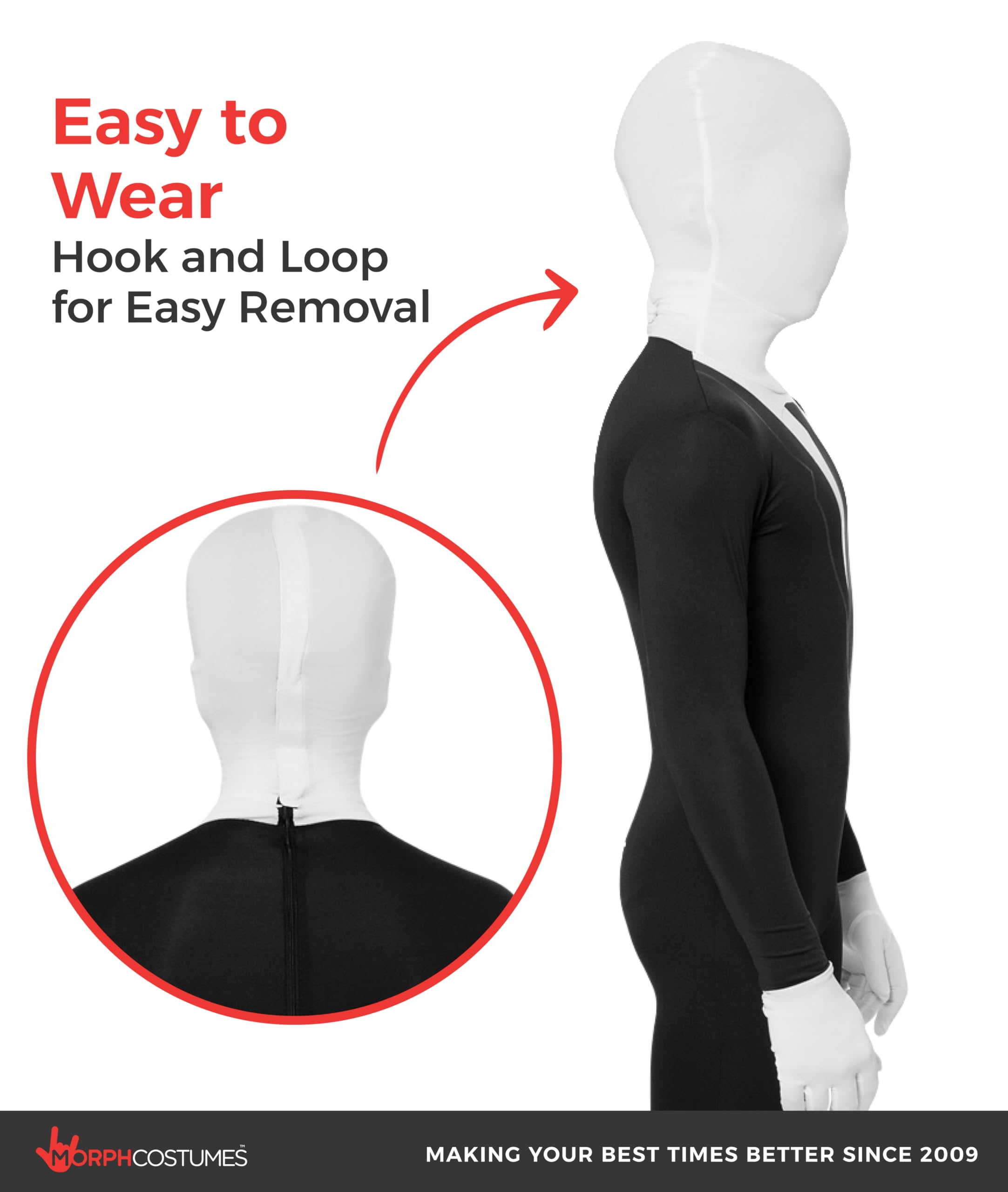 Morphsuits Slender Man Dziecięcy Morfsuit - Straszny Kombinezon z Miejskiej Legendy na Halloween, XL