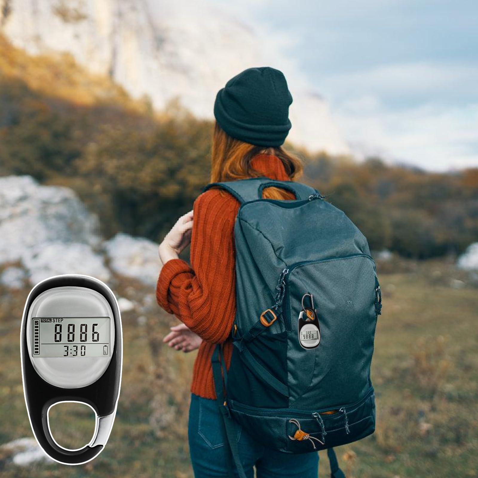 Podomètre 3D Numérique Portable avec Clip - Compteur de Calories Précis sans Application ni Téléphone, Idéal pour la Marche