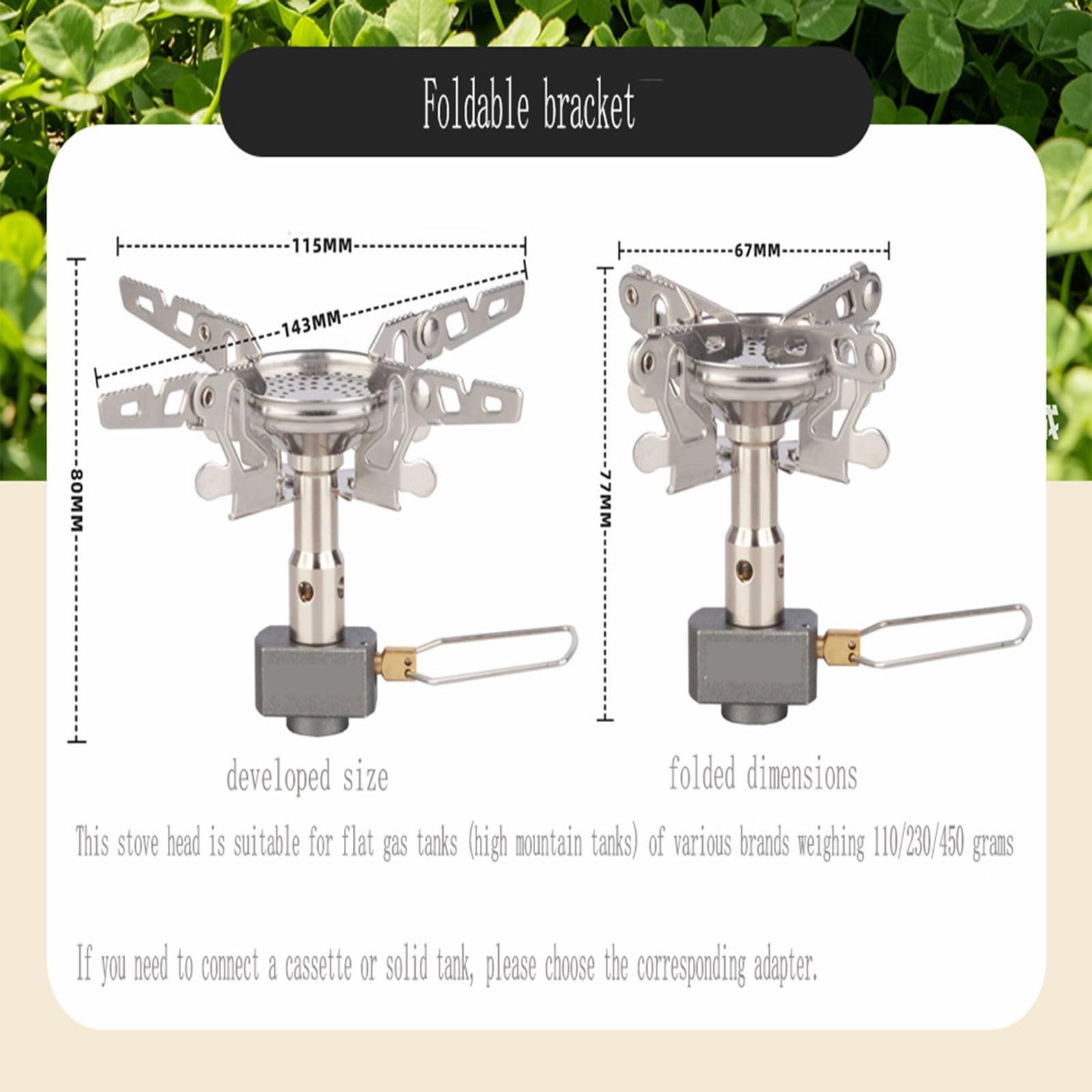 Fornello da Campeggio a Gas Portatile e Compatto Cucina Esterna con Griglia in Ghisa o Alluminio Include Custodia per Un Trasporto Facile Ideale per Escursioni Picnic e BBQ B