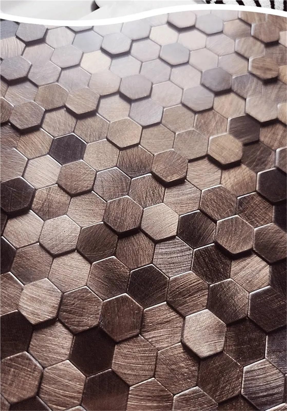 Metal 3D Mosaic Peel and Stick Wall Sticker