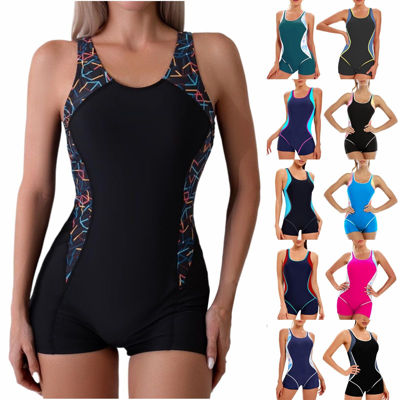Maillot De Bain Femme 1 Pièce Style Shorty Gainant Ventre Plat Sexy Elégant Amincissante Push Up Monokini pour Entraînement Surf Sources Thermales Et Fêtes À La Piscine