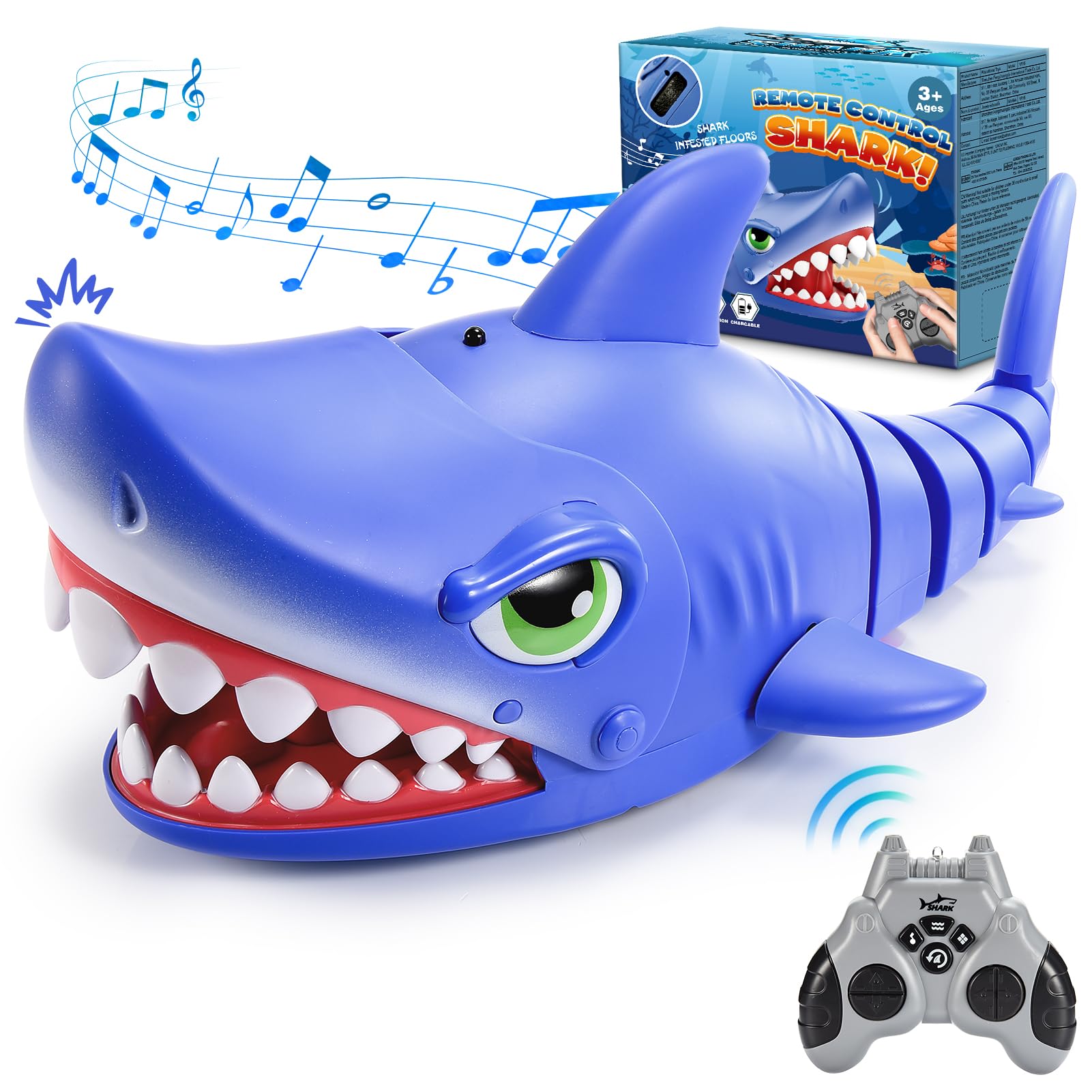 Dislocati Jouet de Requin Télécommandé pour Enfants, avec Action de Morsure Réaliste