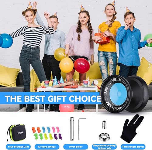 Miniatura 6 de MAGICYOYO V11 FINGEROTA - Yoyo profesional de giro de dedo, doble propósito, yoyo, yoyo insensible y sensible para todos los niveles, guante Yo Yo +