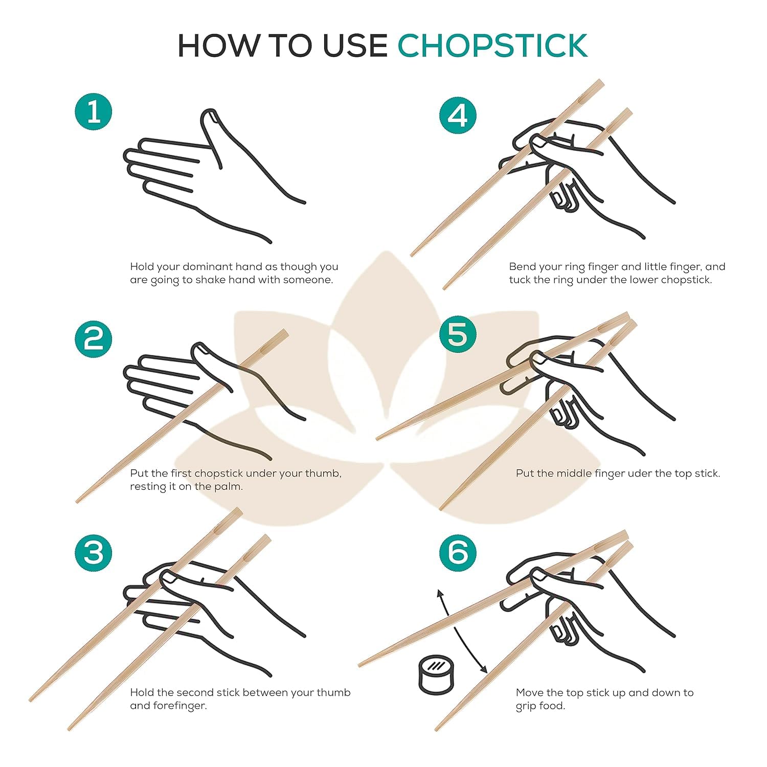 SWASTHA HYGIENE 8 Inches Wooden Chopsticks | Solid Brown Reusable/Disposable Chinese Chopsticks for Dinning/Hotel (10) 1