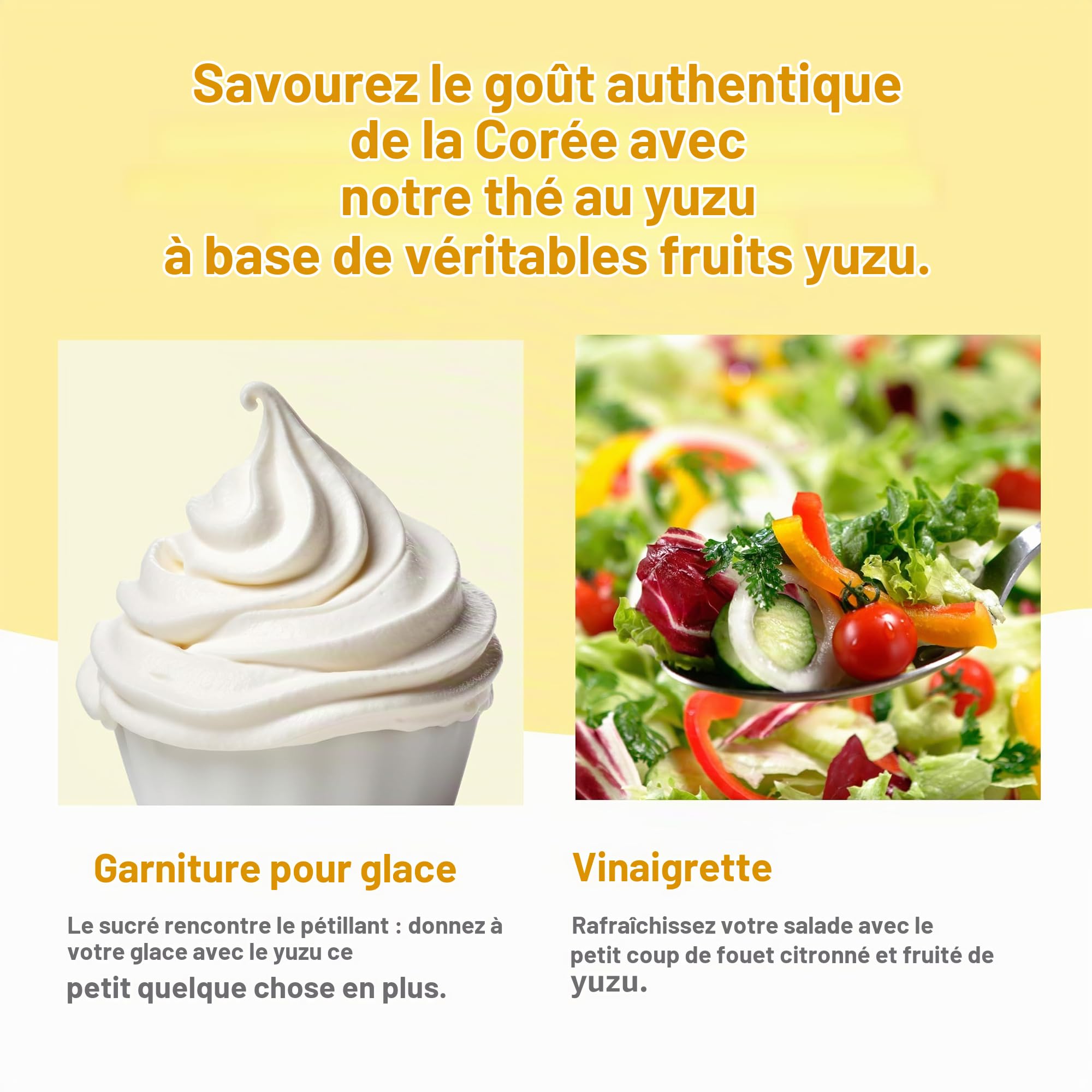 EasyCookAsia Boisson Coréenne – Thé au Yuzu | Fruité, sucré & citronné | Avec vitamine C | Pour boissons chaudes, limonades, cocktails & desserts | Découvrez la tradition asiatique (1kg)