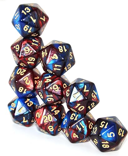 Vista 69 de SmartDealsPro Paquete de 10 dados poliédricos D20 de 20 caras para juego de mesa DND RPG MTG (mezcla de colores)