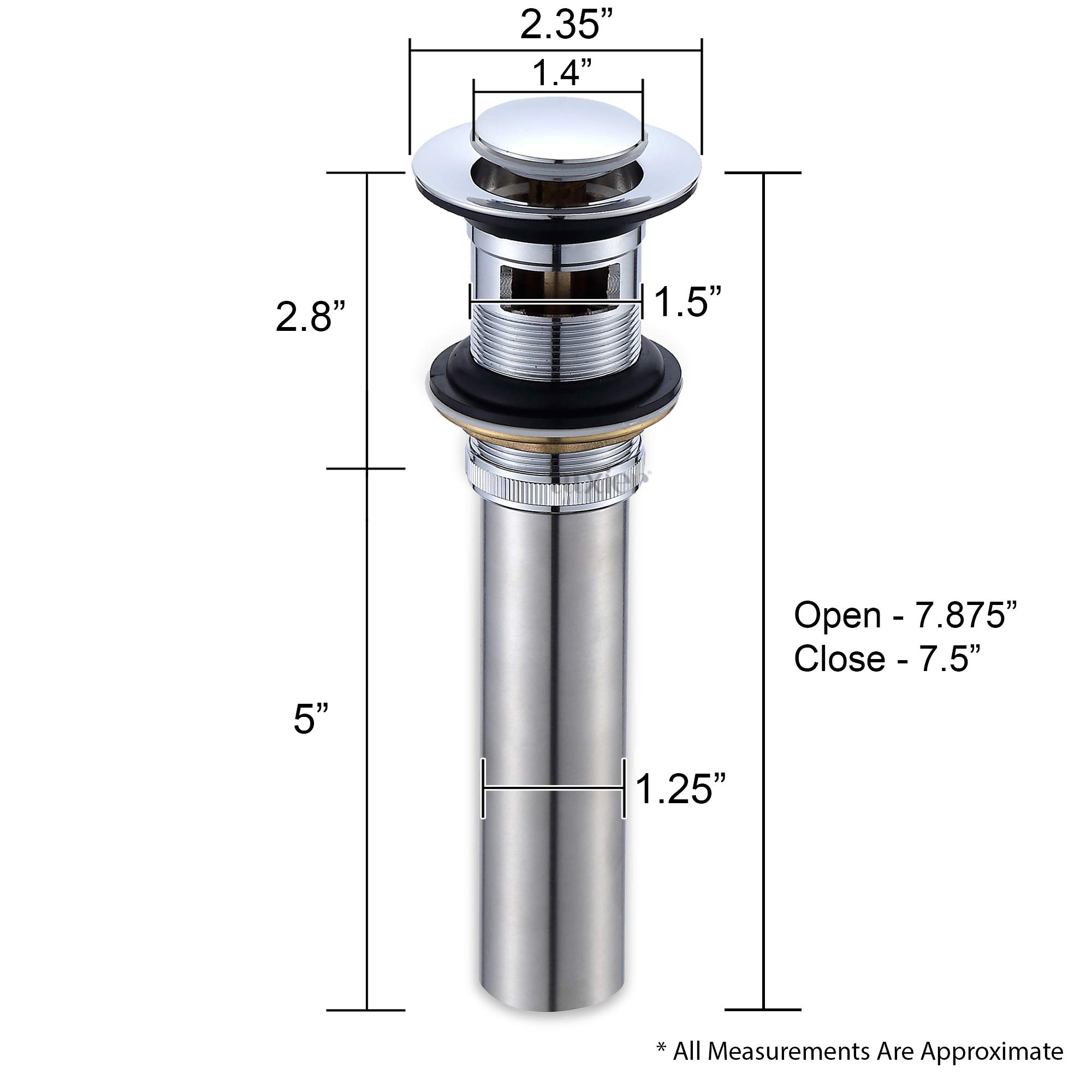 Luxier Korek spustowy do umywalki lub baterii łazienkowej DS04-TC 1 1/2" chrom