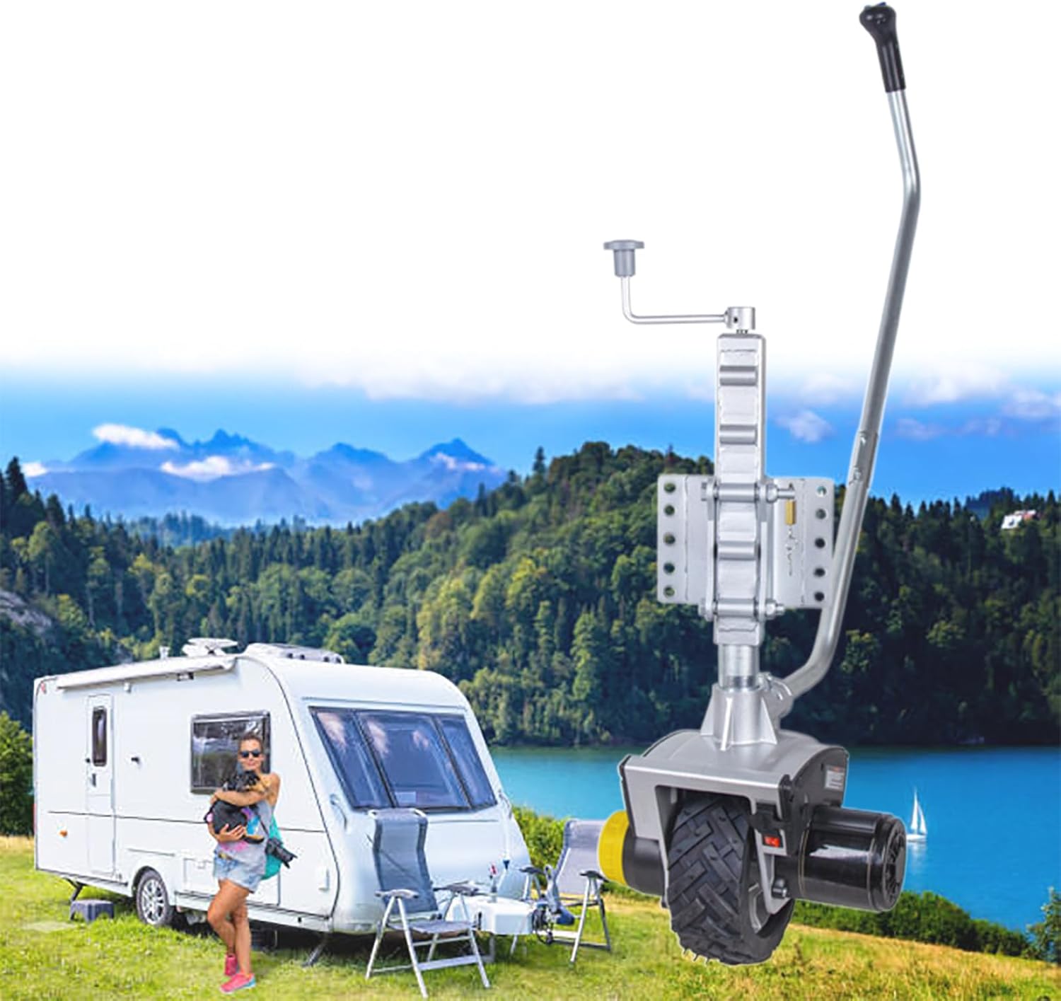 Electric Trailer Dolly, 2722KG Max Load, DC 12V 550W, For Caravan, Boat, Trailer