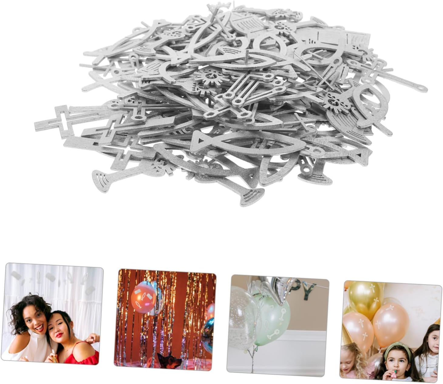 1set Miniature Christening Cross and Fish Ornaments for Baptism Table Decor Handmade Religious Party Favor Unique Centerpieces for Home Office