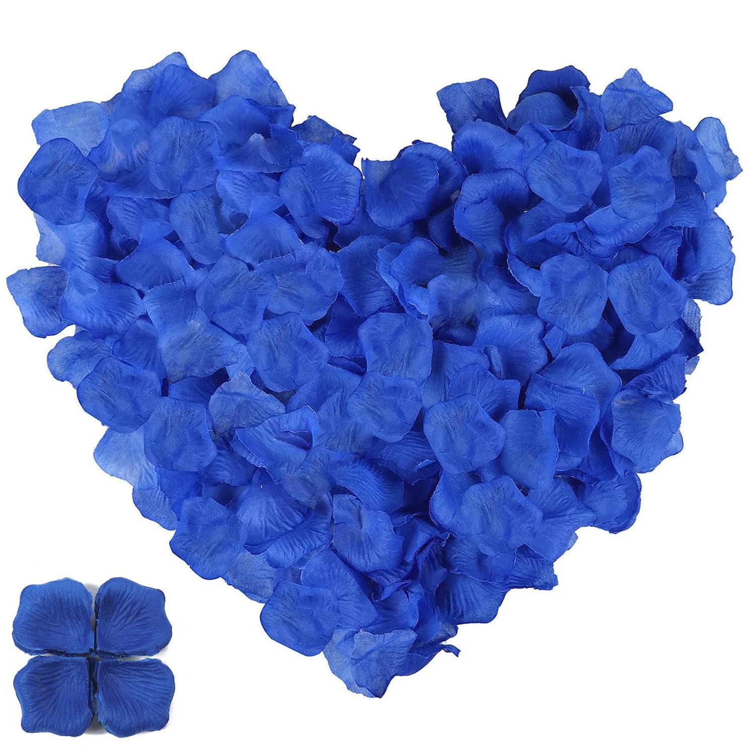 1000 Pcs Royal Blue Rose Petals, Artificial Flowers Rose Petals for Romantic Night, Wedding Party, Bathroom, Valentine's Day, Romantic Decorations for Bedroom