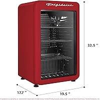 Vista 5 de Frigidaire Refrigerador compacto retro con puerta de vidrio, refrigerador de encimera de 3.2 pies cúbicos, esquinas redondeadas, premium