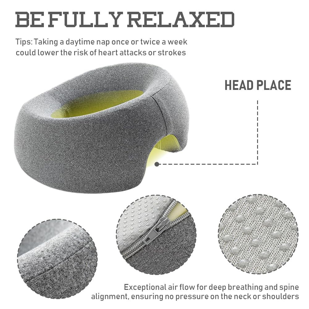 Reposacabezas de Masaje para Cama, Almohada de Masaje Boca Abajo, Cómodo Cojín Boca Abajo Almohada Facial, Reposacabezas de Masaje para Cama de Masaje de salón de SPA, Apoyar la Cabeza