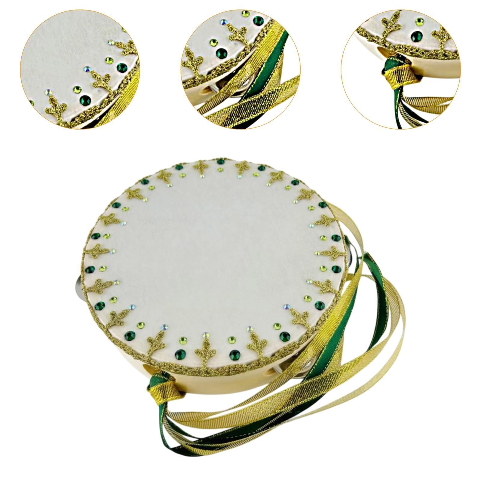 Pandereta de Ballet, Tambor de Percusión Manual, Accesorio de Danza de Ballet, Madera Ligera, Hecha a Mano, Adecuada para Práctica Y Actuaciones en El, 8 Inch