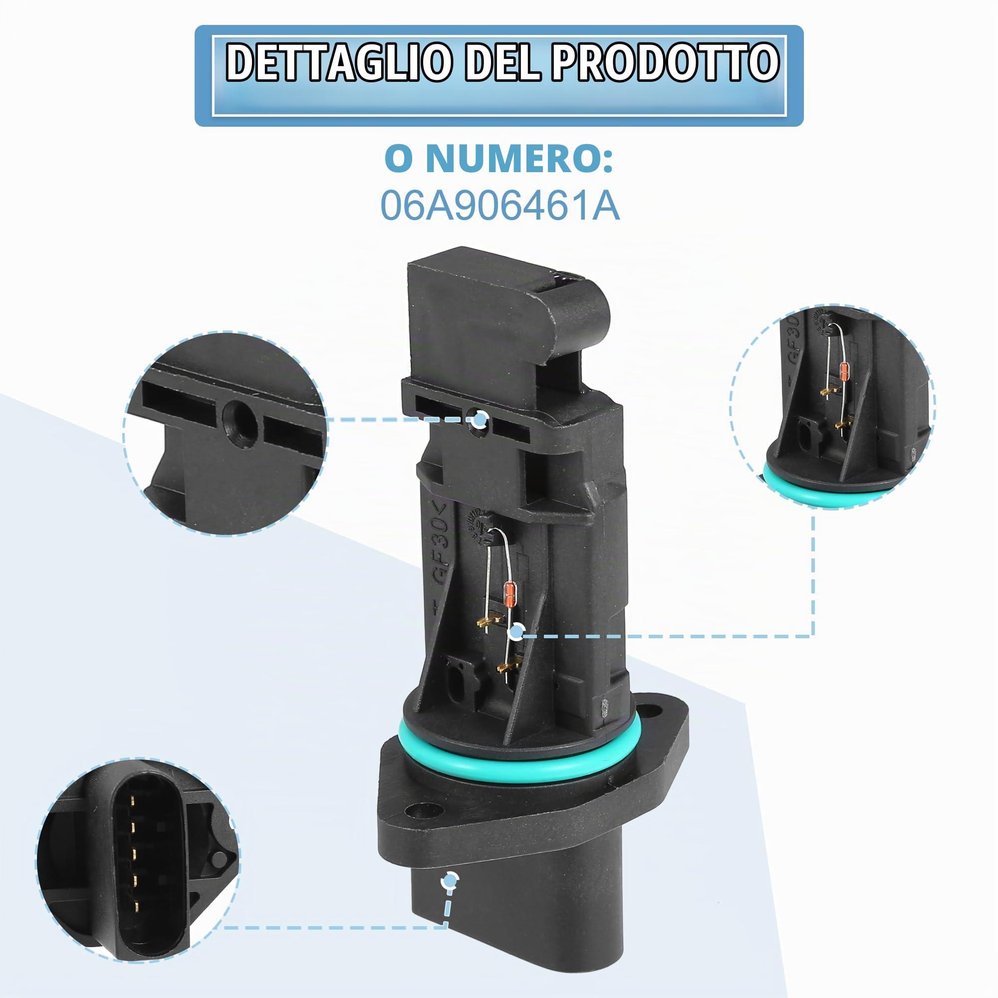 QUARKZMAN Sensore Flusso Aria Massa Misuratore Per Volkswagen Beetle 1 Pc