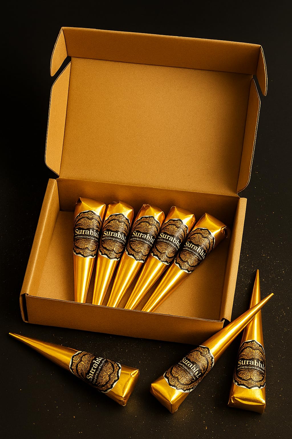 Surabhi’s Organic Mehendi Cones Pack of 5 | Natural Mehndi | Long Lasting Dark Color | Chemical-Free-image-16