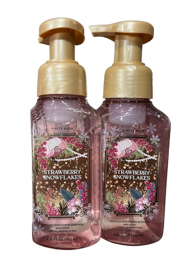 Bath Body Works Foaming Hand Soap Strawberry Snowflakes 2 pk