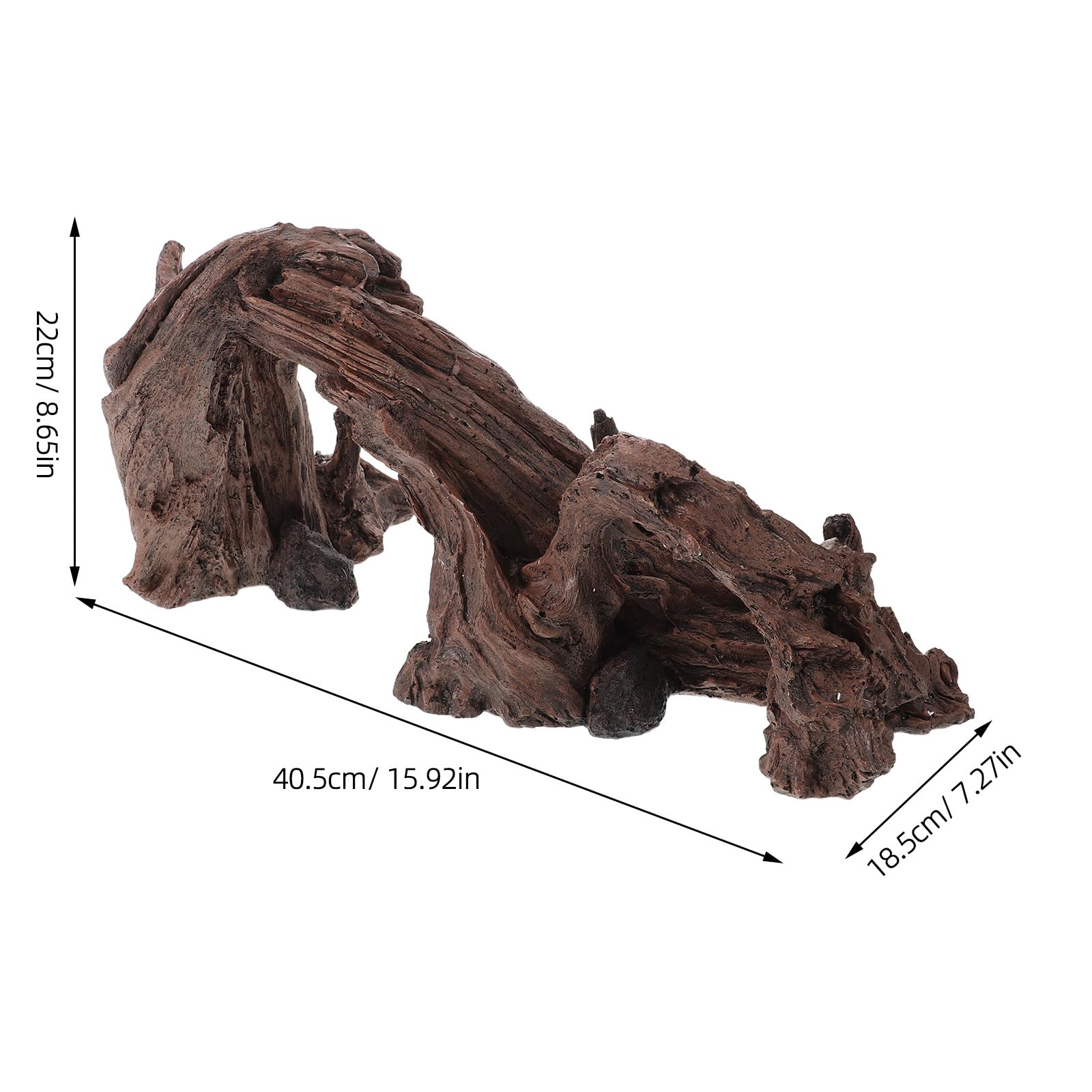 Happyyami Décoration de Pont en résine Effet Bois flotté pour Aquarium : Centre de Table en Forme de souche d'aquarium - Fausse Planche de Bois flotté pour Ornement paysager