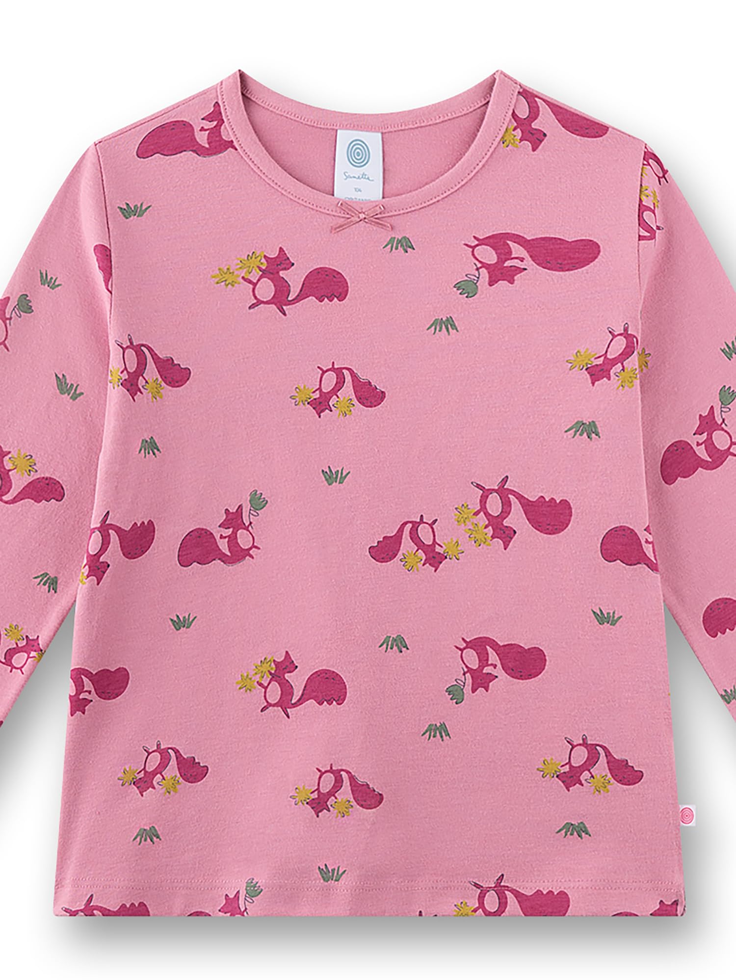 Sanetta Pigiama Lungo da Bambina, Motivo Scoiattolo, Colore Rosa, Comodo Pigiama per Bambini