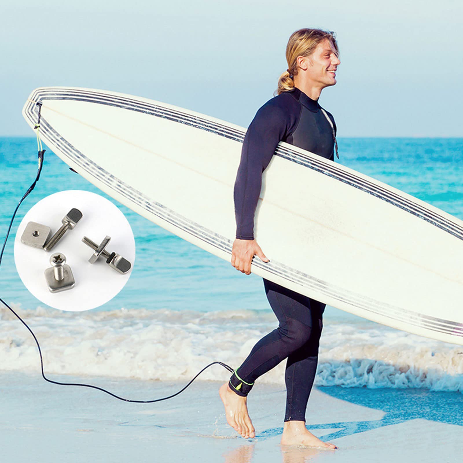 SUP 10 sztuk śrub do deski surfingowej, śruby płetwowe ze stali nierdzewnej, uniwersalne śruby do płetw surfingowych, akcesoria do płetw SUP, pojedynczej płetwy, longboardu, deski wiosłowej