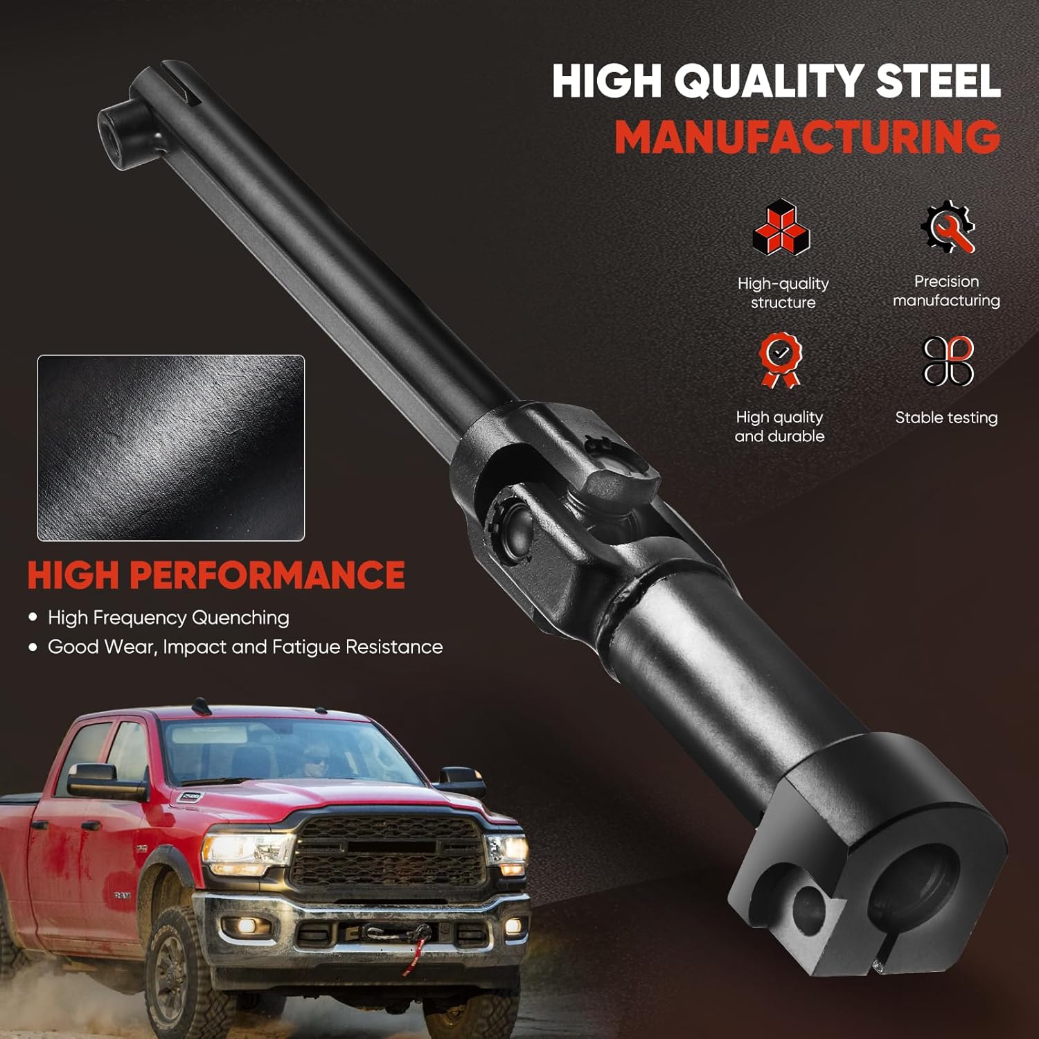 Steering Column Intermediate Shaft Assembly Compatible with Dodge Ram/Ram 2500 3500 2009-2020, Lower Steering Shaft Replaces 5057596AB 5057596AA, Eliminate Steering Clunk and Loose Wheel