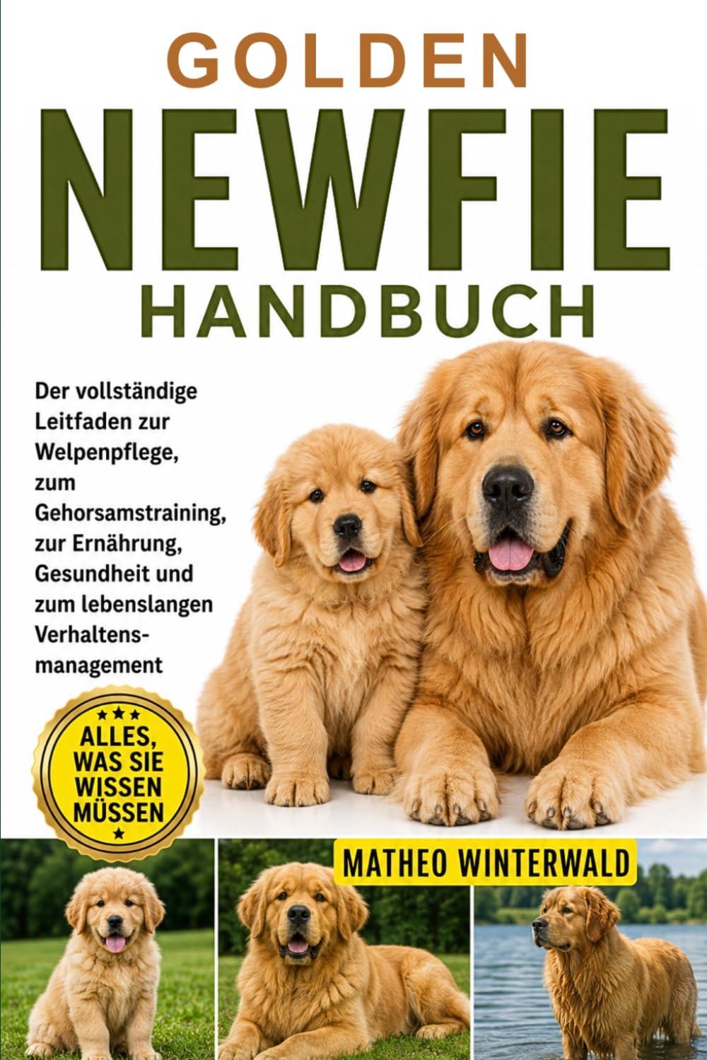 GOLDEN NEWFIE HANDBUCH: Der vollständige Leitfaden zur Welpenpflege, zum Gehorsamstraining, zur Ernährung, Gesundheit und zum lebenslangen Verhaltensmanagement