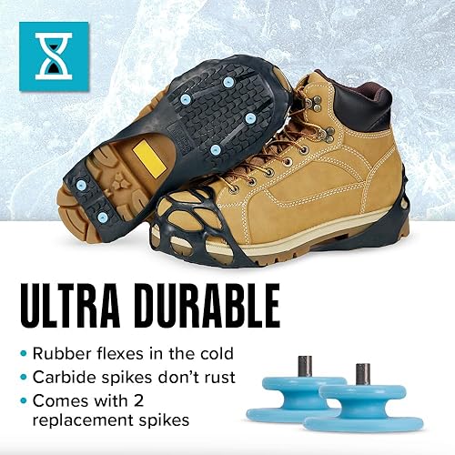 Miniatura 6 de Due North Tacos de hielo multiusos para zapatos y botas, picos de tracción para hombres y mujeres que trabajan en hielo y nieve