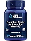 Life Extension Branched Chain Amino Acids - BCAA Supplement - Essential Nutrition L-Leucine, L-Isoleucine, L-Valine for Muscle Recovery Support after Workout - Gluten & GMO Free - 90 Capsules