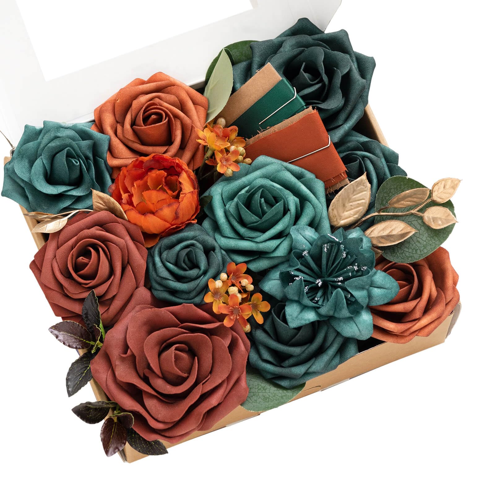 Amazon.com: Ling's moment Fake Flowers Box, Faux Artificial