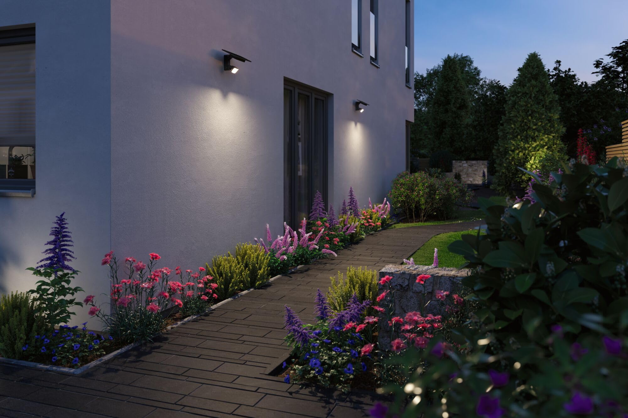 Paulmann 95705 - Flotas a energia solare, con sensore di movimento crepuscolare (HF) IP65, 3000 K, 700 lm, colore: antracite