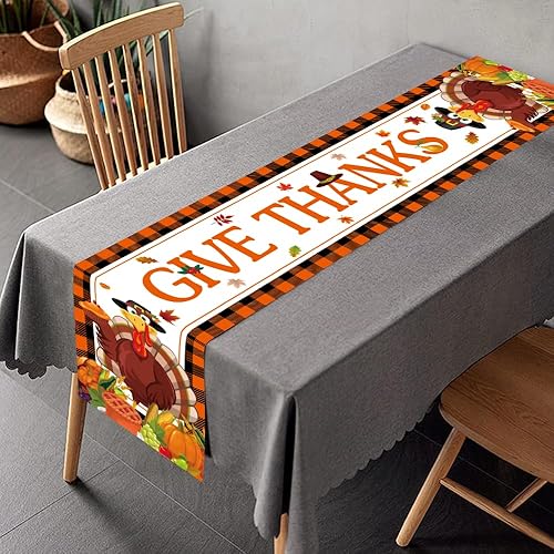 Miniatura 7 de Decoraciones de Acción de Gracias, camino de mesa de Acción de Gracias, decoración de mantel de otoño de Acción de Gracias, calabaza de otoño, hoja