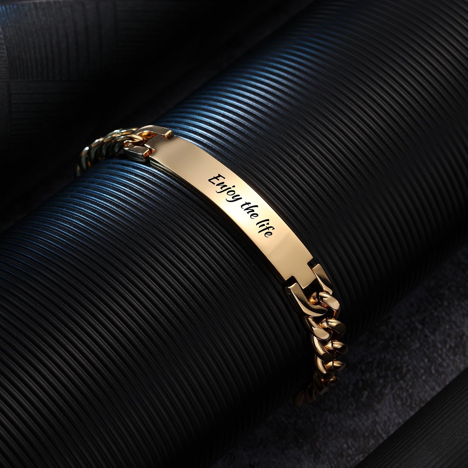 Custom Name Bracelets for Men/Women Personalized Couples Matching Bracelets Stainless Steel Engraved ID Tag Bracelet