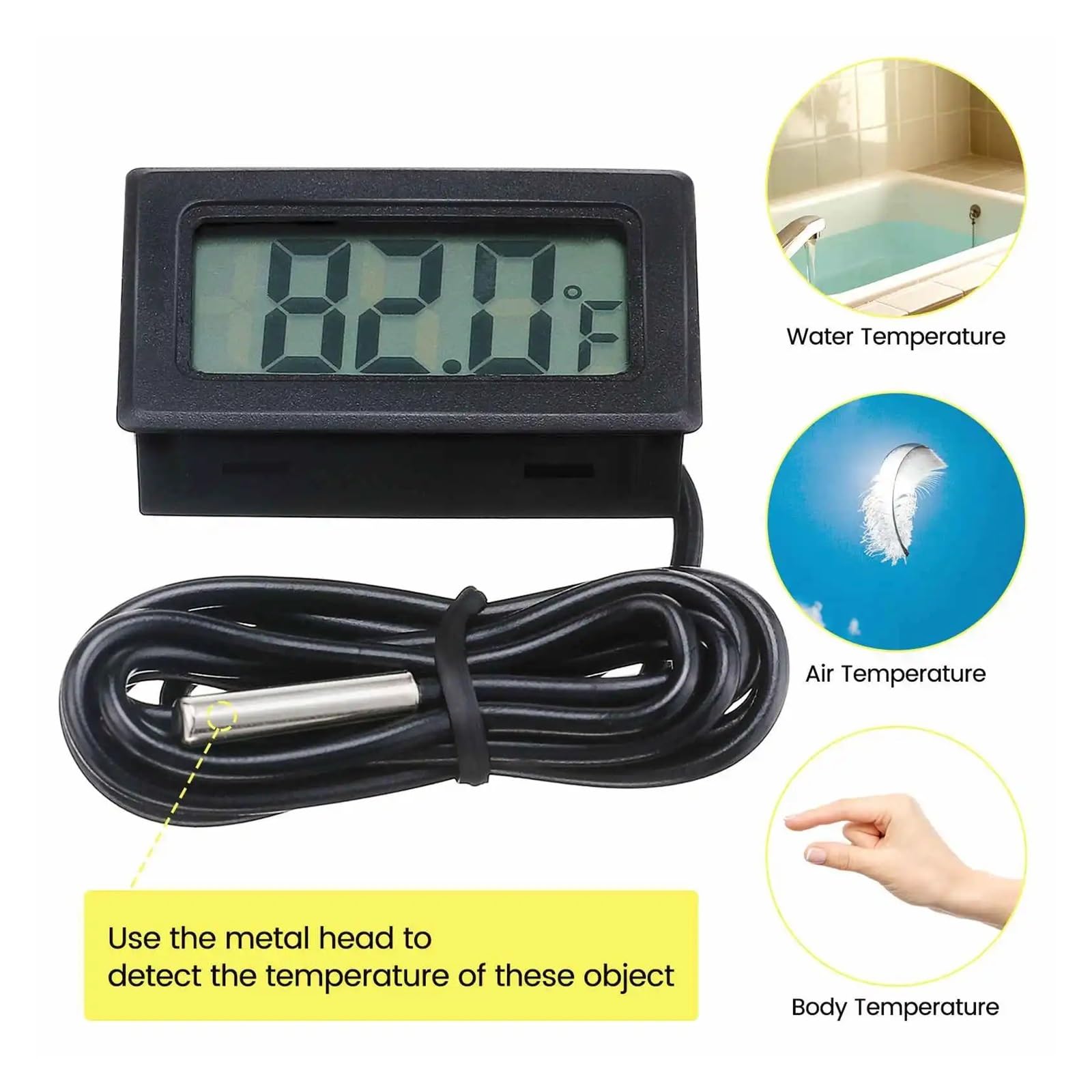 Tragbarer Pool-Warmwasserbereiter, 120 V, 1500 W, elektrische Tauchheizung mit digitalem Thermometer for aufblasbare Pool-Badewanne