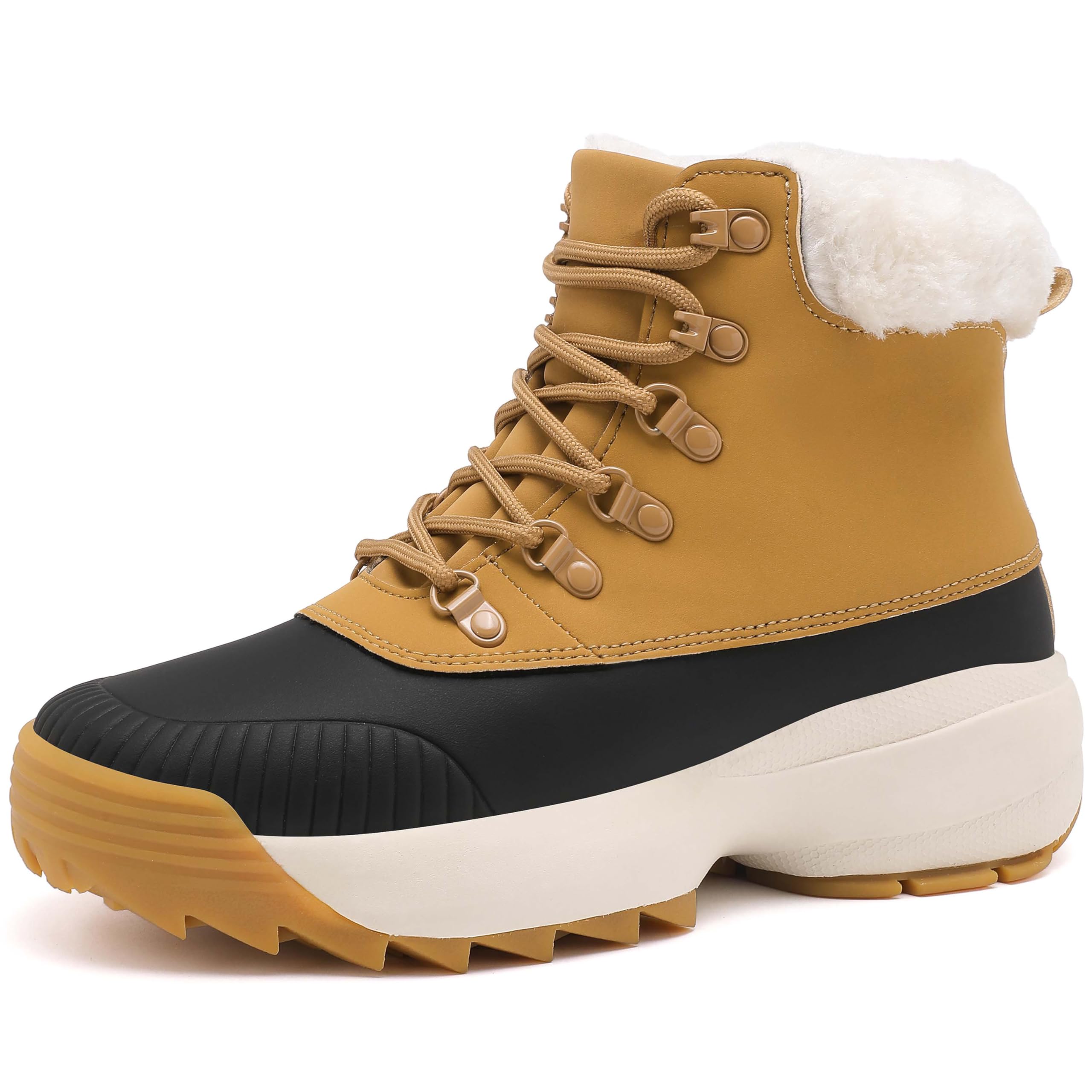 Waterproof Winter Snow Boots for Women Insulated-Warm Fur-Lined Booties Non-Slip Cushion Outdoor Walking Boots Lightweight Comfortable Casual Suede