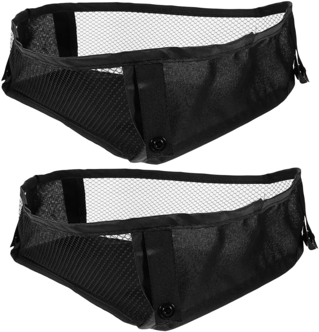 BESTonZON 2pcs Baby Stroller Organizer Net Bag Detachable Hooks Mesh Storage Pouch for Diaper Cart Universal Stroller Accessories Hanging Storage for Travel and Shopping