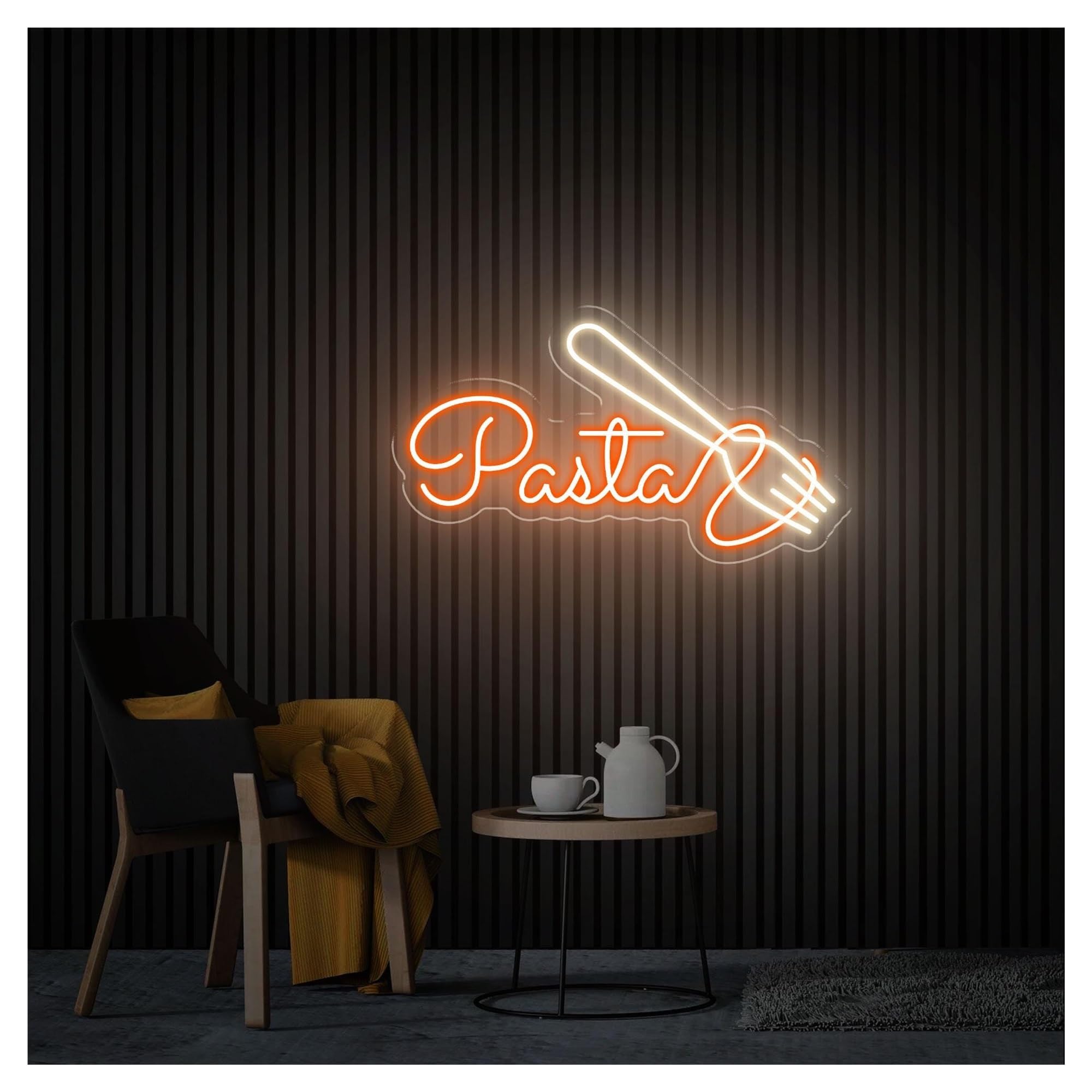 RONGCH Hanging Art Signs Pasta Neon Sign,Suitable for Italian Food Shop Kitchen Decor with Dimmable 28cmx50cm(C)