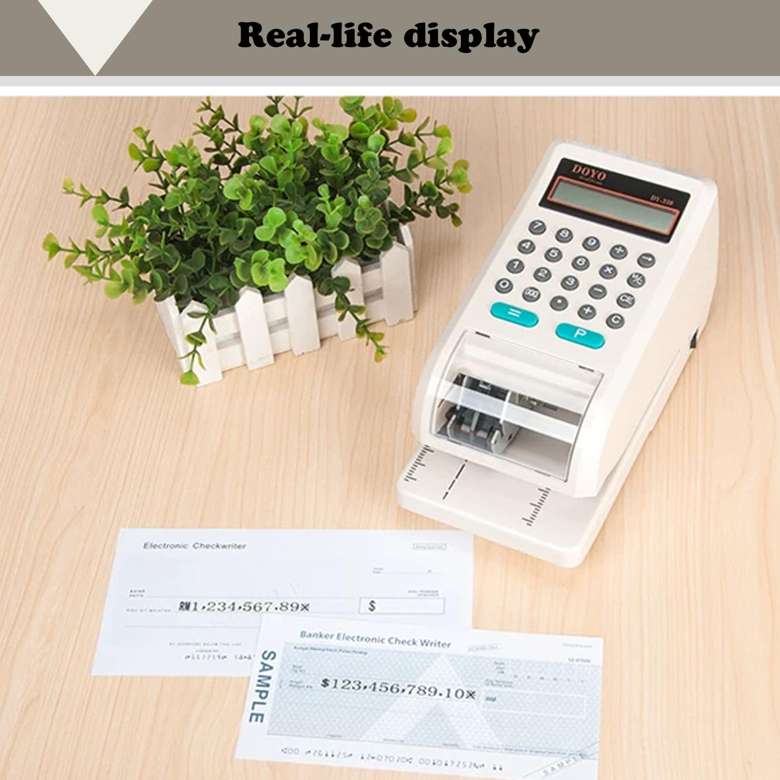 Impresora de cheques eléctrica, Impresora de monto con Letras en Relieve