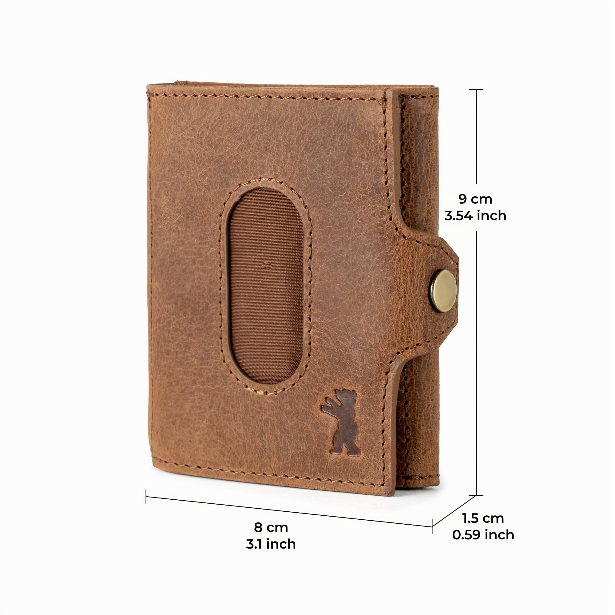 Berliner Bags Vintage Slim Wallet Hamburg, Geldbörse Mini Portmonee aus Leder, Geldbeutel mit TÜV-geprüftem RFID-Schutz, für Herren - Braun