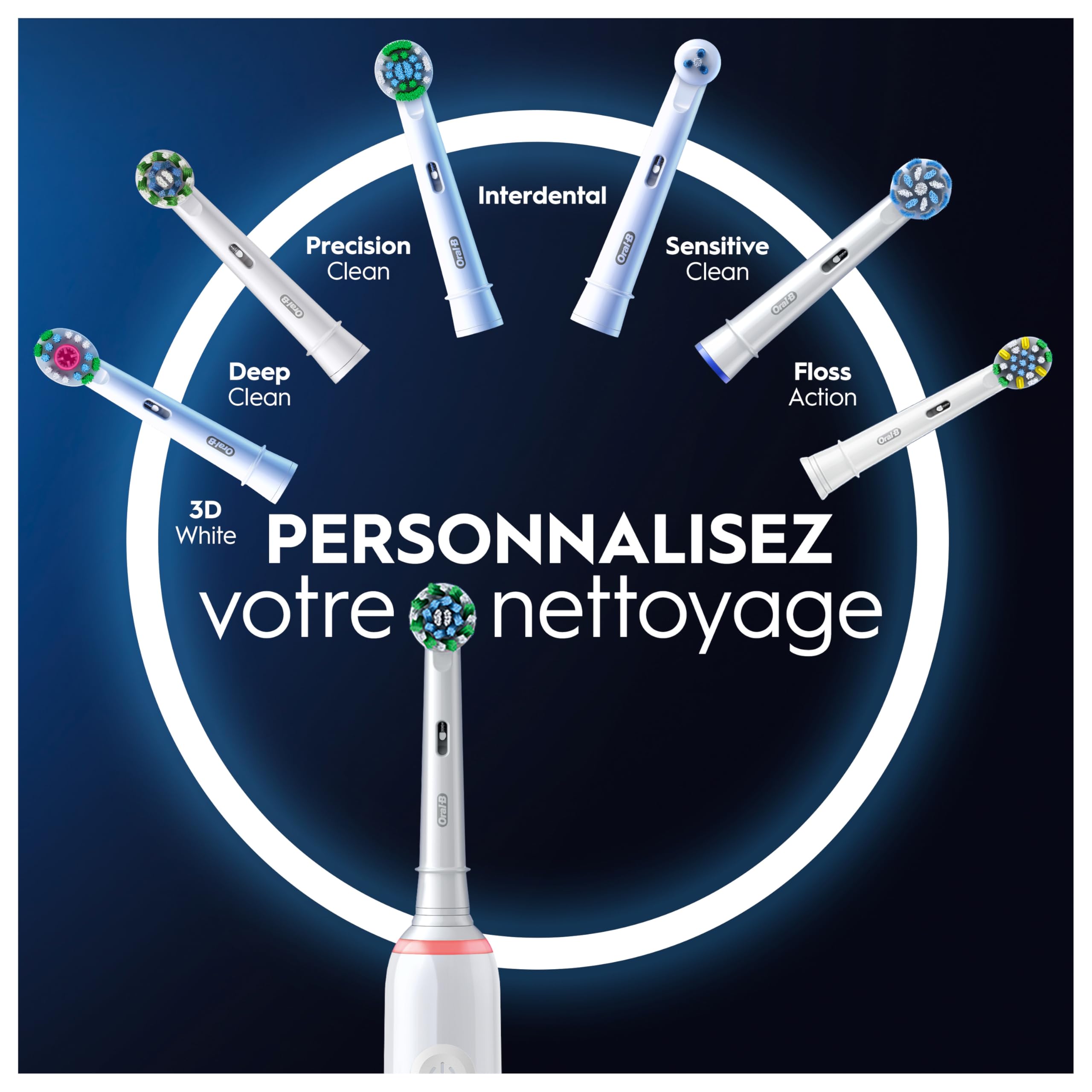 Oral-B Pro 3 3500 Brosse À Dents Électrique, Avec Capteur De Pression Pour Protéger Les Gencives, 3 Modes De Nettoyage, 1 Manche Blanc, 1 Étui De Voyage, 1 Brossette Ronde De Rechange