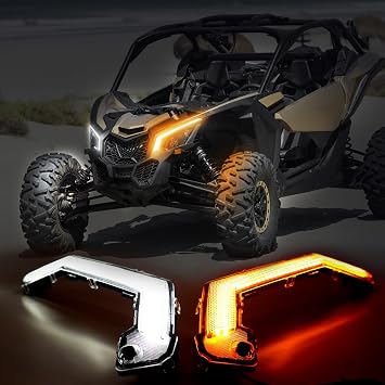 X3 Turn Signal Fang Light With White and Amber Color,Front Signature Accent Light Assembly Fit for Can-Am Maverick X3 and MAX models 2017-2025