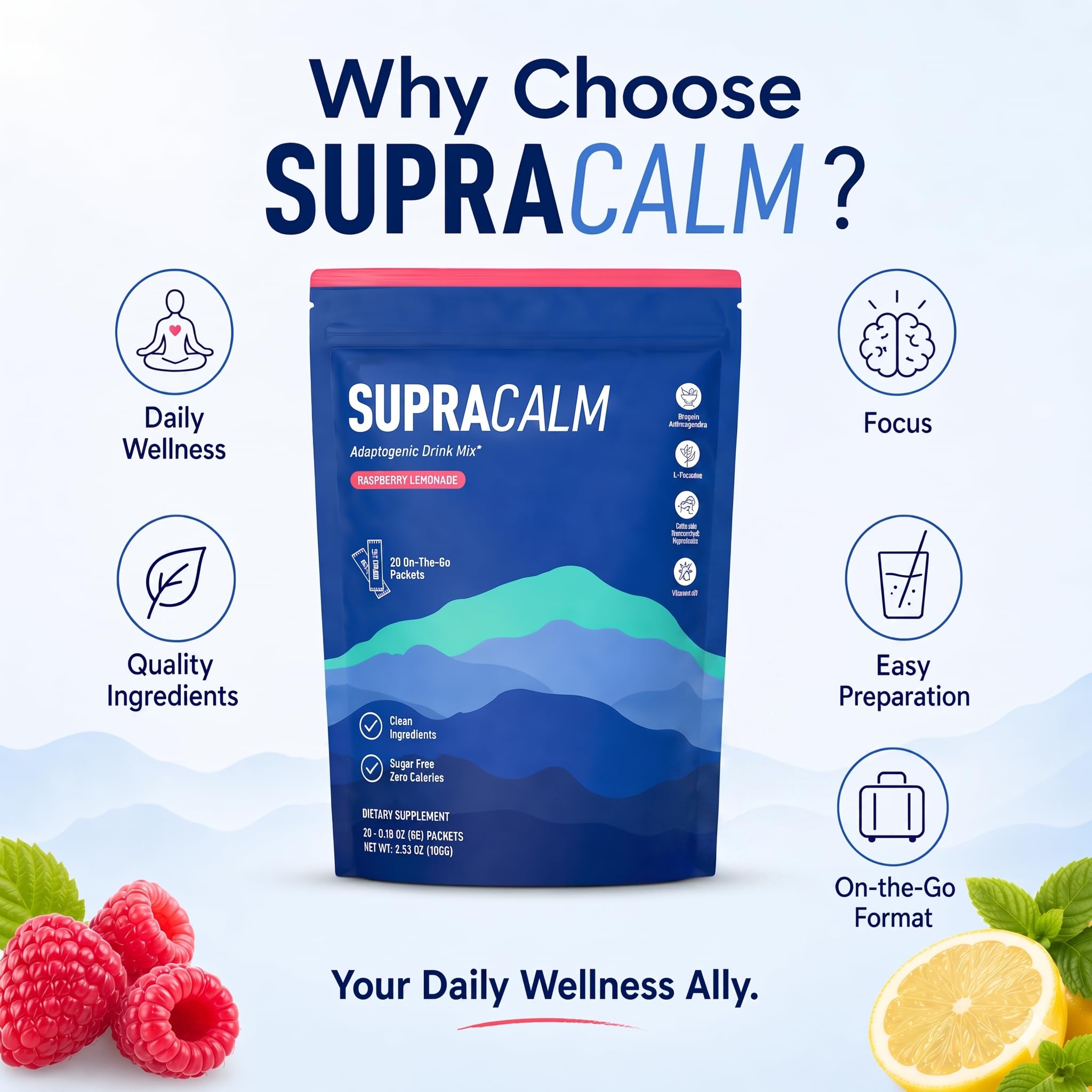 New Super Cortisol, Lot de 20 Supercalm Cortisol aura plus, Cortisol Super Calm, Poudres Naturelles de Cortisol, pour Relaxation et la Concentration, Pas de Sucre, unisexe