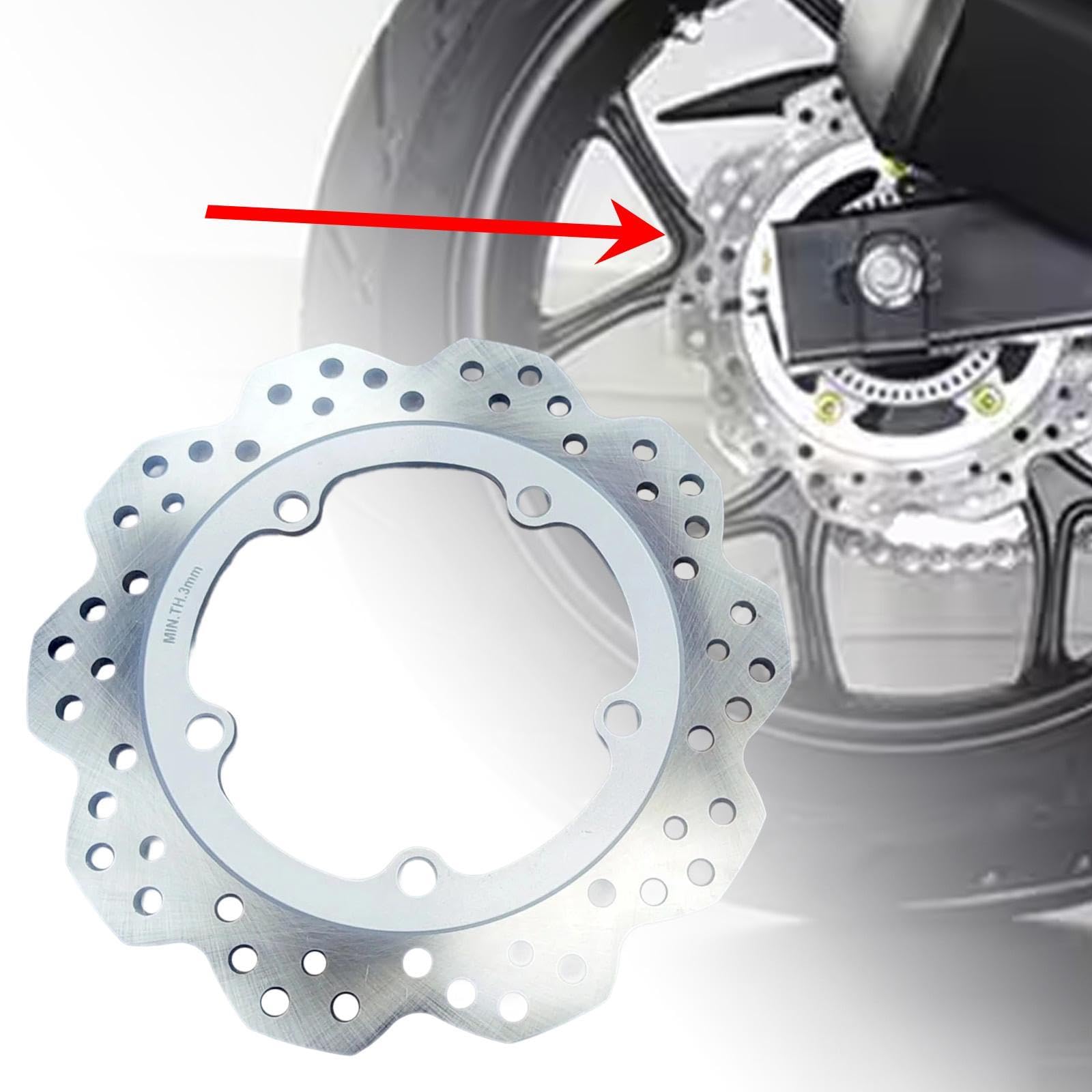 predolo Hinterradbremsrotor Motorrad Bremsscheibe Ersatz Metall Langlebiges Bremszubehör mit Zuverlässiger Sicherheit für NC700D CTX700 NC750