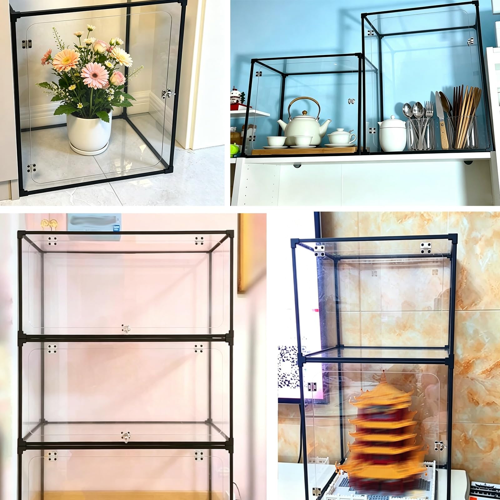 Teca Plexiglass Teche in Acrilico Trasparente per Esposizione di Oggetti da Collezione (Misure: 30x20x20, 45x35x35, 70x60x60 Cm) – Vetrina Espositiva Apribile(15x15x30cm/6x6x12inch)