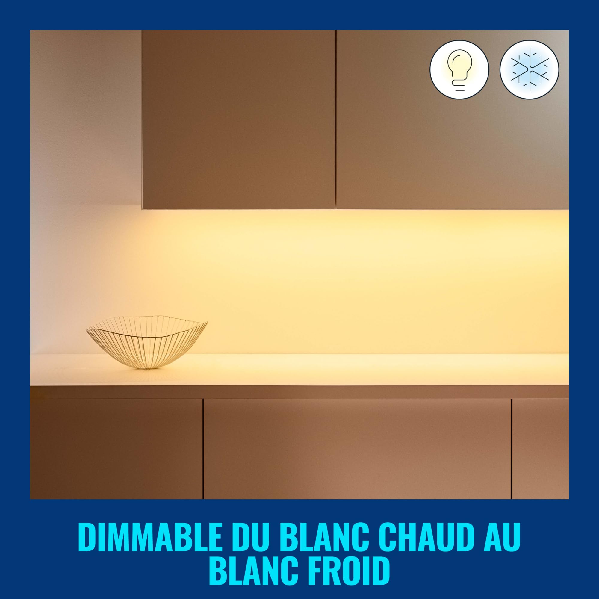 WiZ, Ruban LED Connecté - 2 Mètres, 1600 lm, avec détecteur de mouvement, Connexion Wi-Fi, Contrôle possible par la Voix, App, Alexa, Google Assistant et Apple HomeKit