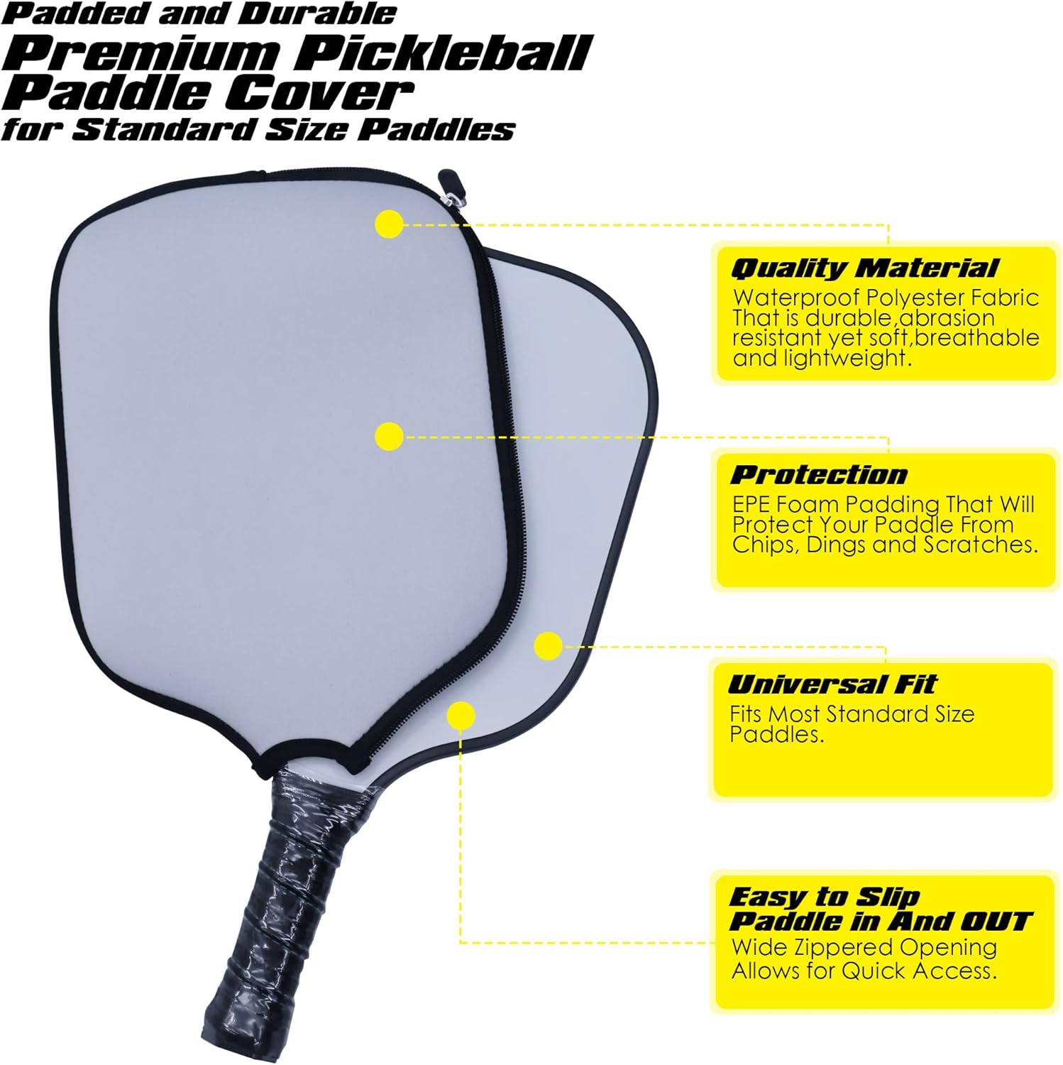 DUNHUANG アメリカ国旗 パッド入りピックルボール保護 アメリカ国旗 ピックルボールパドルカバー パーソナライズ ネオプレンカ