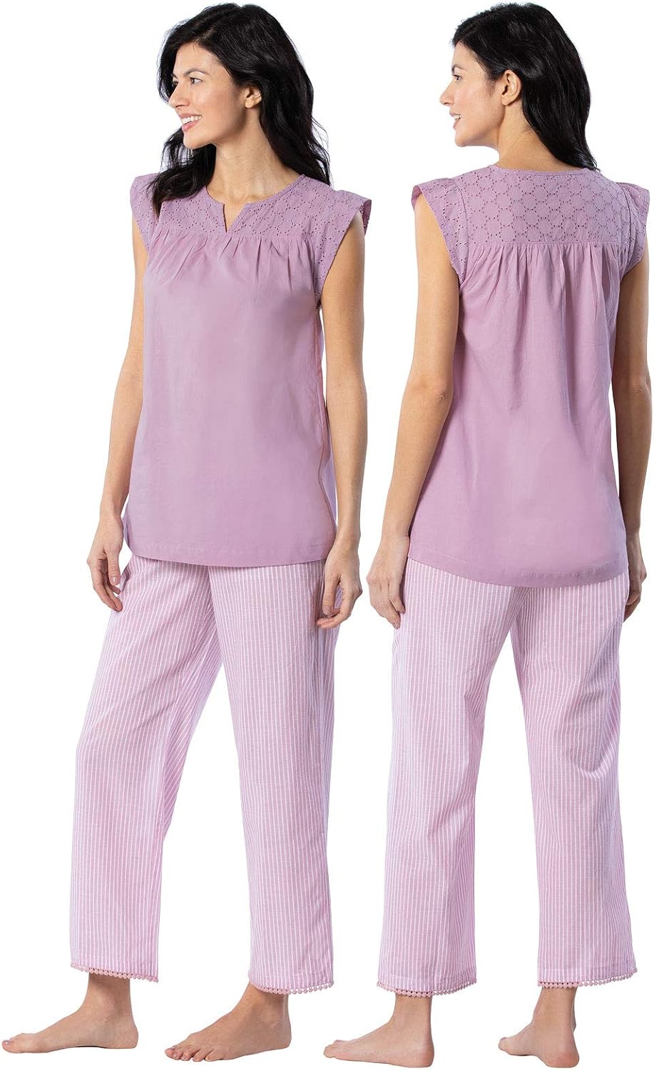 Addison Meadow Pajamas For Women - Pajama Sets For Women Cotton, Pink, M - Image 2