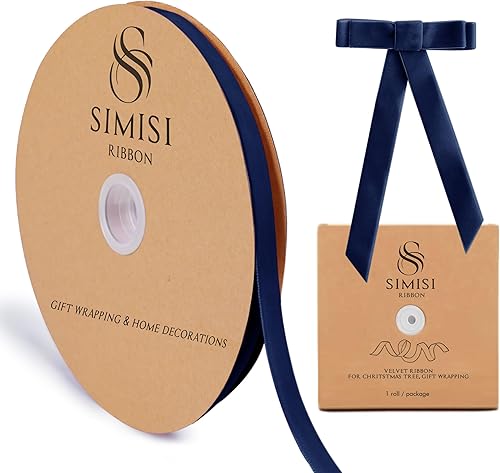 Miniatura 52 de Cinta de terciopelo rosa de 5/8 pulgadas, 25 yardas para árbol de Navidad, envoltura de regalos, ramo de flores, decoraciones de corona, fabricación